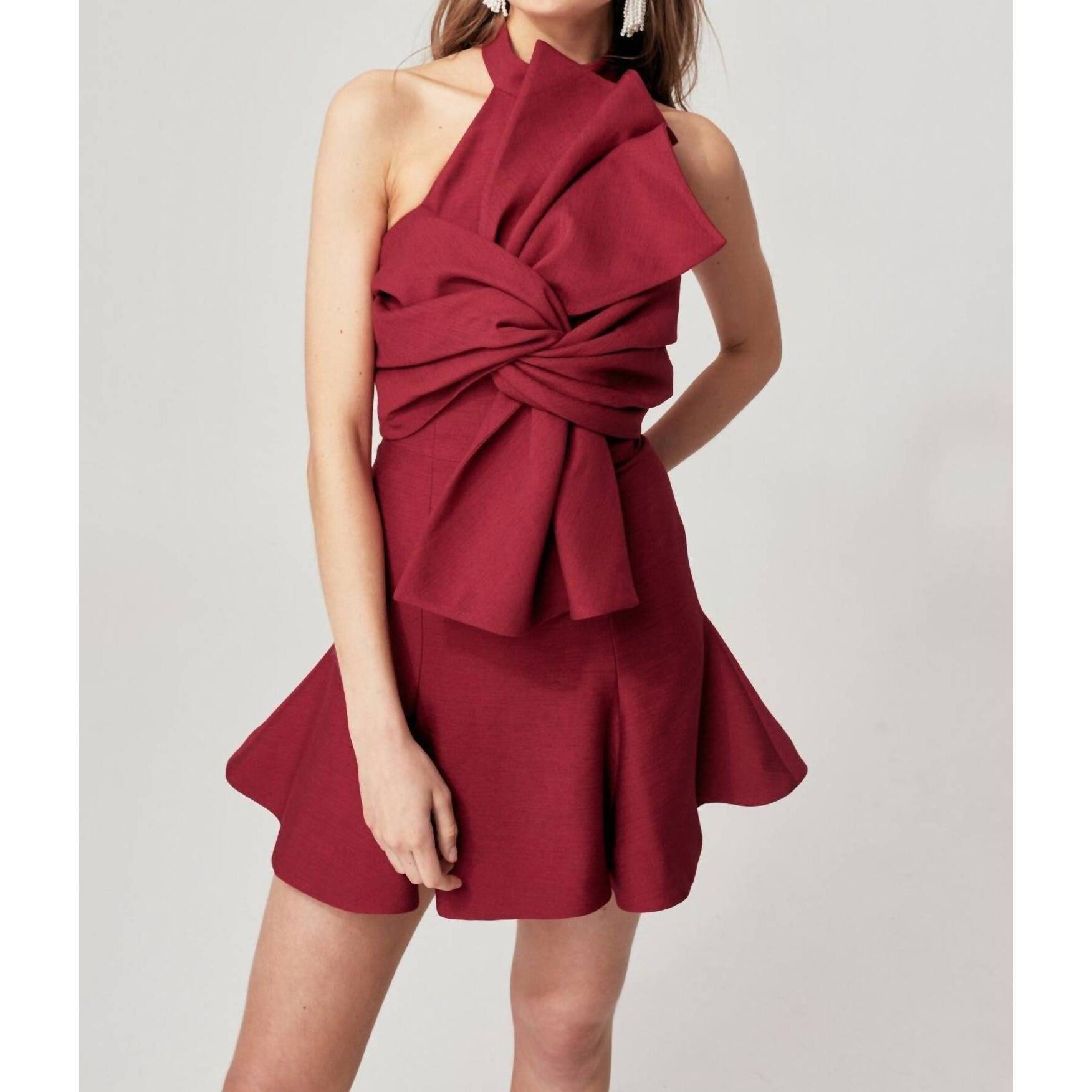 New Cameo Each Other Mini Dress In Berry